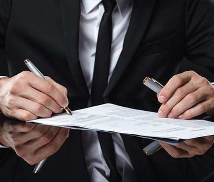 person signing documents